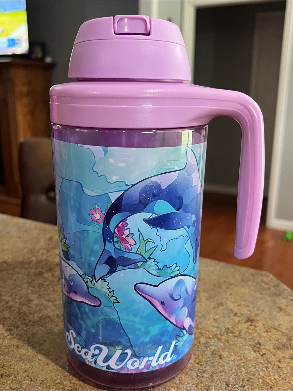 SeaWorld Dolphin Print Kids Refillable Cup 2026